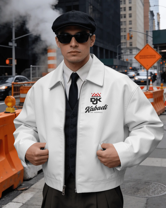 Mens fashionable zipped collar jacket